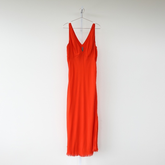 Raquel Allegra Dresses & Skirts - Raquel Allegra Orange Crepe Midi Dress